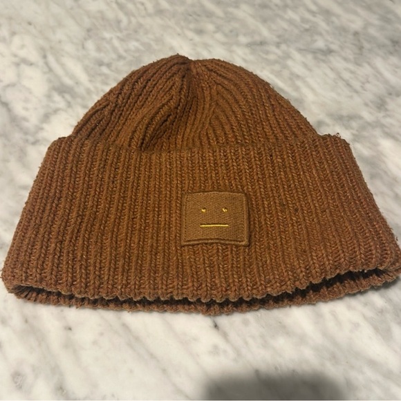 Acne Studios Pansy Wool Burnt Orange/Brown Beanie in great condition - Picture 1 of 4